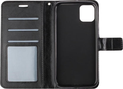 iPhone 12 Pro Hoesje Book Case Kunstleer - Zwart