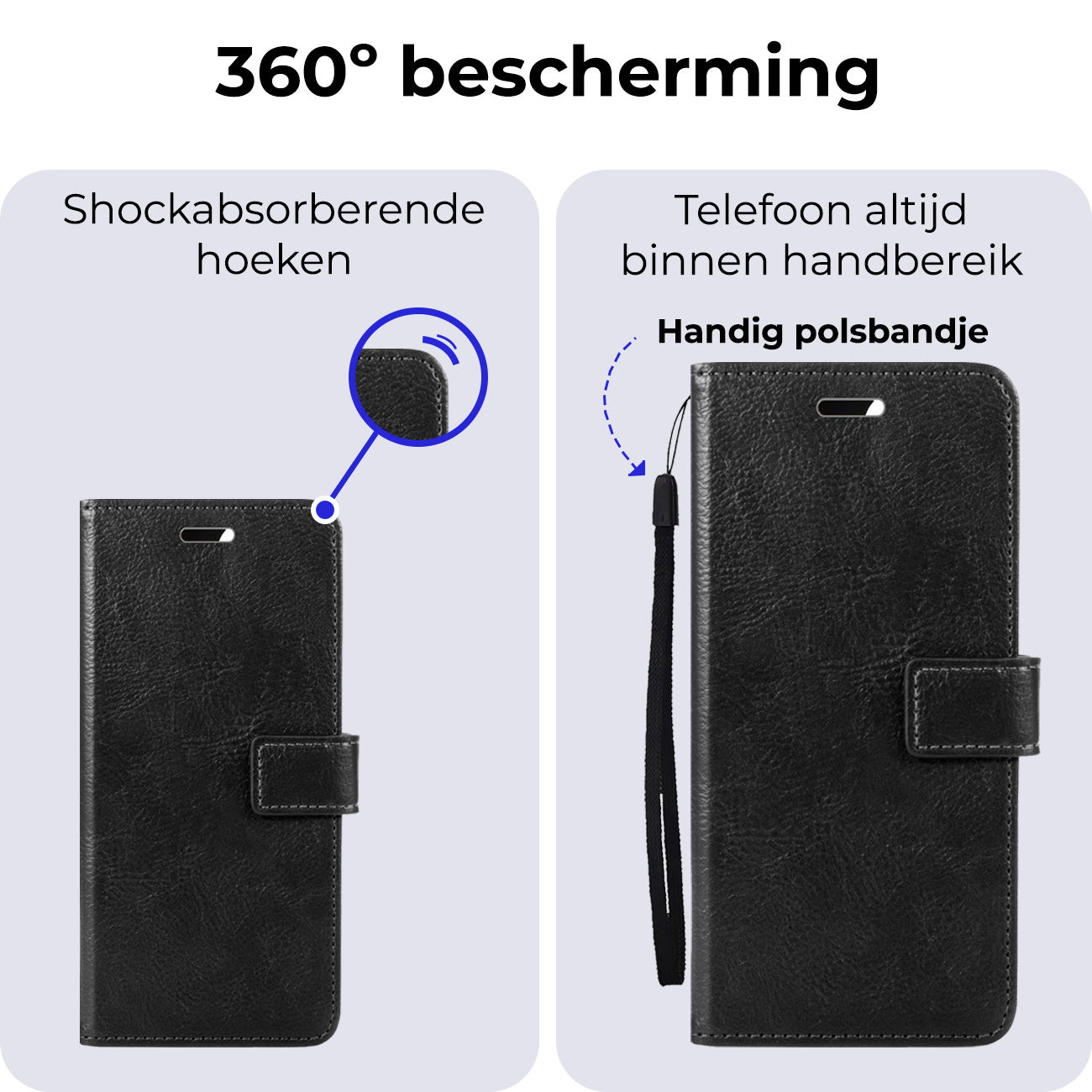 Samsung A55 Hoesje Book Case Kunstleer - Zwart