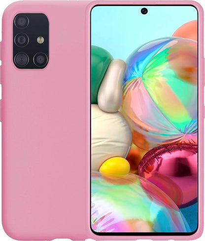 Samsung A71 Hoesje Siliconen Backcover Lichtgewicht - Roze