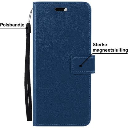 Samsung S23 Hoesje Bookcase Cover met Kaarthouder - Donkerblauw