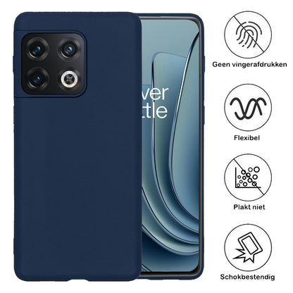 OnePlus 10 Pro Hoesje Siliconen Backcover Lichtgewicht - Donkerblauw