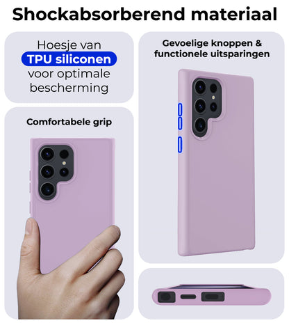 Samsung S24 Ultra Hoesje Siliconen Backcover Lichtgewicht - Lila