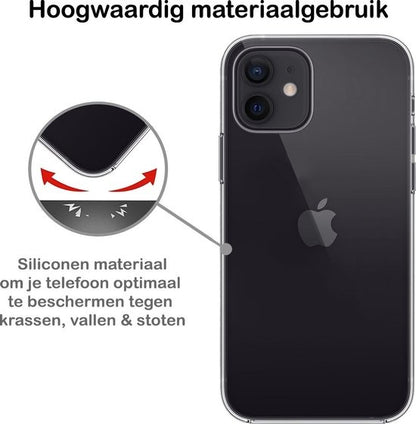 iPhone 12 Hoesje Siliconen Backcover Lichtgewicht - Transparant