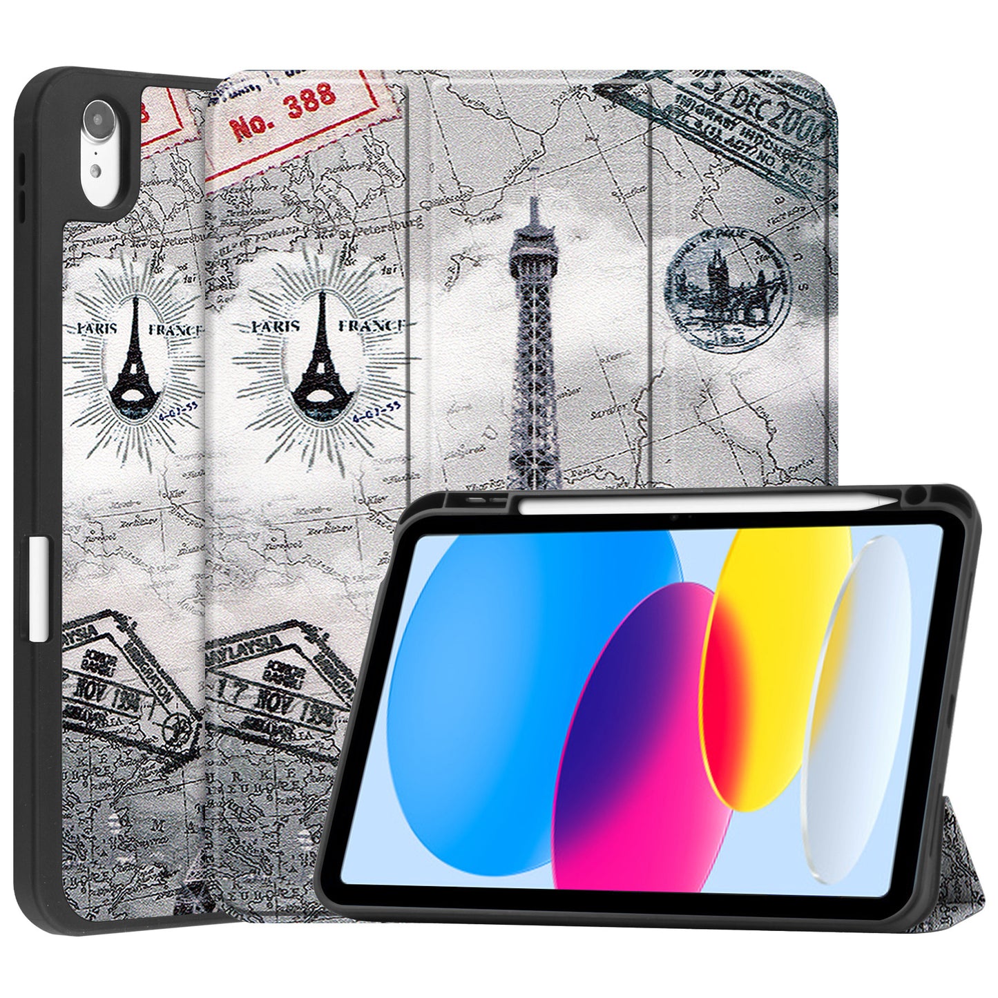 iPad 2022 Hoesje Book Case Met Apple Pencil Uitsparing - Eiffeltoren