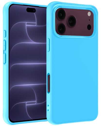 iPhone 18 Pro Hoesje Siliconen Backcover Lichtgewicht - Lichtblauw