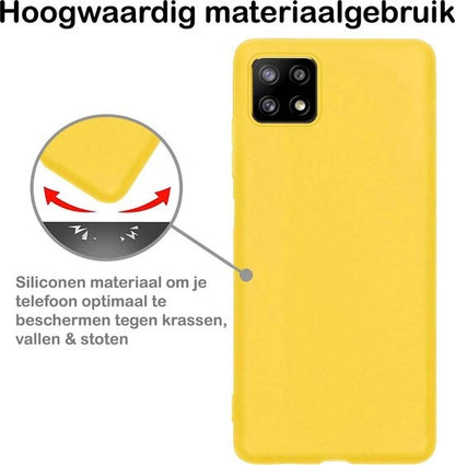 Samsung A22 5G Hoesje Siliconen Backcover Lichtgewicht - Geel