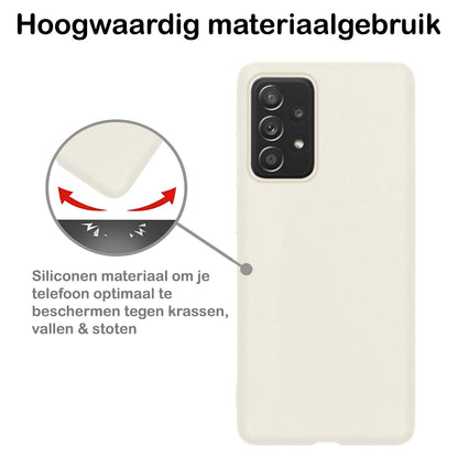 Samsung A53 Hoesje Siliconen Backcover Lichtgewicht - Wit