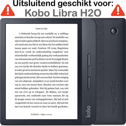 Kobo Libra H2O Trifold Bookcase Hoes - Donkerblauw
