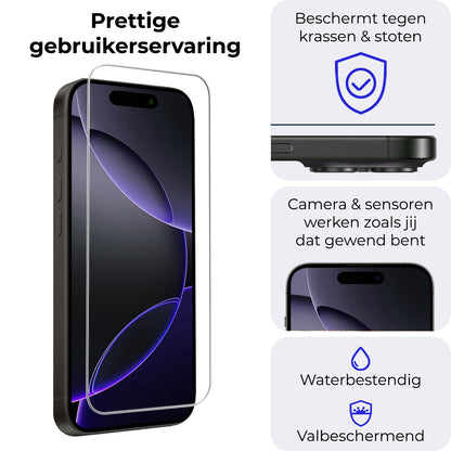 iPhone 16 Pro Max Screenprotector Gehard Glas met Installatieframe