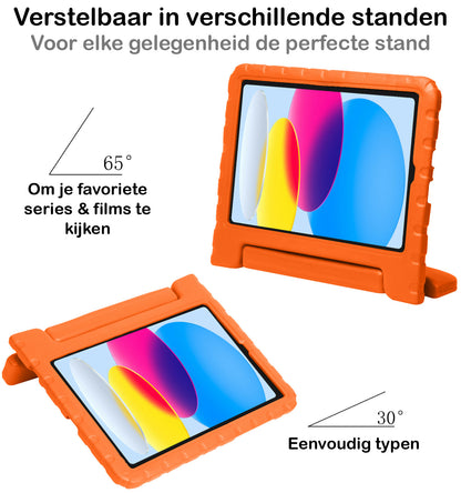 iPad 2022 / 2025 (A16 ) Kinderhoes Shockabsorberend Foam - Oranje
