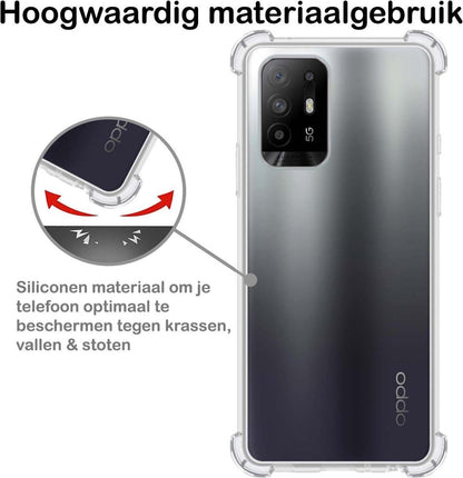 OPPO A94 Hoesje Shockproof Backcover Siliconen - Transparant