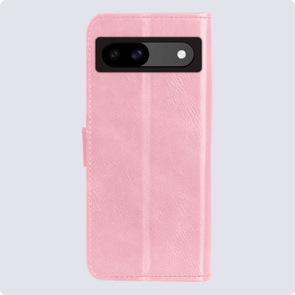 Google Pixel 8a Hoesje Bookcase Cover met Kaarthouder - Lichtroze