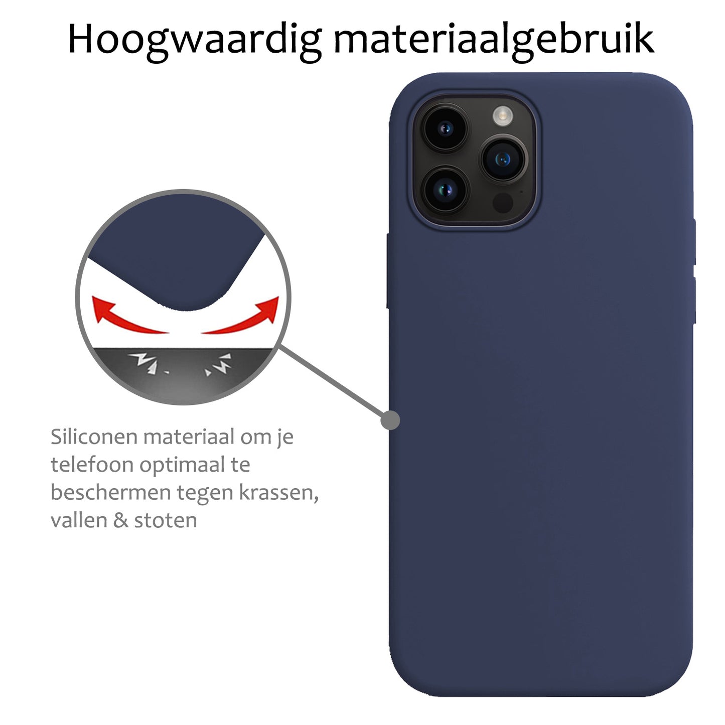 iPhone 15 Pro Max Hoesje Siliconen - Donkerblauw