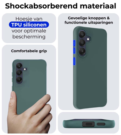 Samsung A25 Hoesje Siliconen Backcover Lichtgewicht - Donkergroen