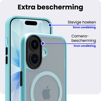 iPhone 17 Hoesje Geschikt voor Magsafe Backcover Shockproof - Lichtblauw