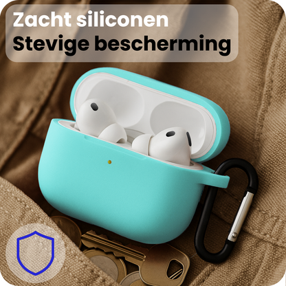 AirPods Pro 3 Hoesje Siliconen Krasbestendig - Mintgroen