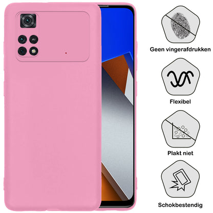 Poco M4 Pro 4G Hoesje Siliconen Backcover Lichtgewicht - Lichtroze