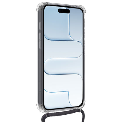 iPhone Air Hoesje Kaarthouder met Koord Backcover Shockproof - Transparant