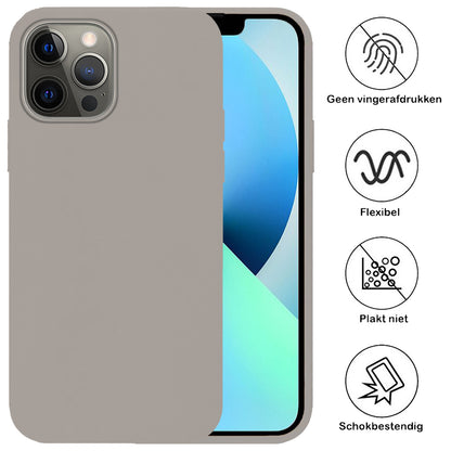 iPhone 14 Pro Max Hoesje Siliconen Backcover Lichtgewicht - Grijs