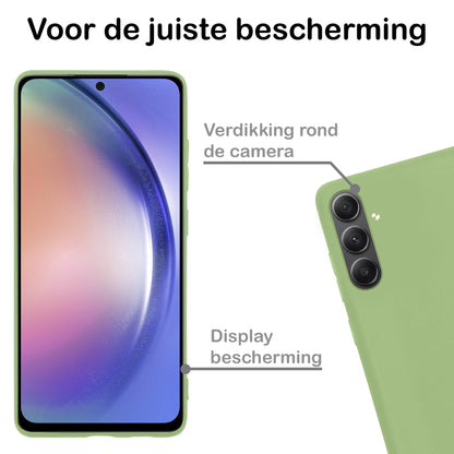 Samsung A54 Hoesje Siliconen Backcover Lichtgewicht - Groen