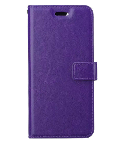 iPhone 13 Pro Hoesje Bookcase Cover met Kaarthouder - Paars