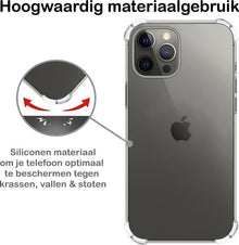 iPhone 12 Pro Hoesje Shockproof Backcover Siliconen - Transparant
