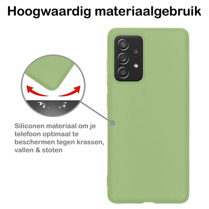 Samsung A53 Hoesje Siliconen Backcover Lichtgewicht - Groen