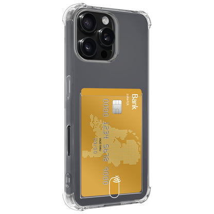 iPhone 16 Pro Max Hoesje Kaarthouder Backcover Shockproof - Transparant