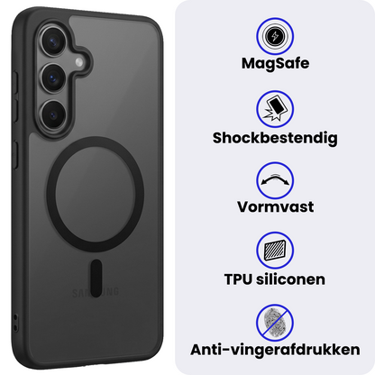 Samsung S26 FE Hoesje Geschikt voor Magsafe Backcover Shockproof - Zwart