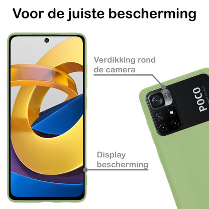 Xiaomi Poco M4 Pro 5G Hoesje Siliconen Backcover Lichtgewicht - Groen