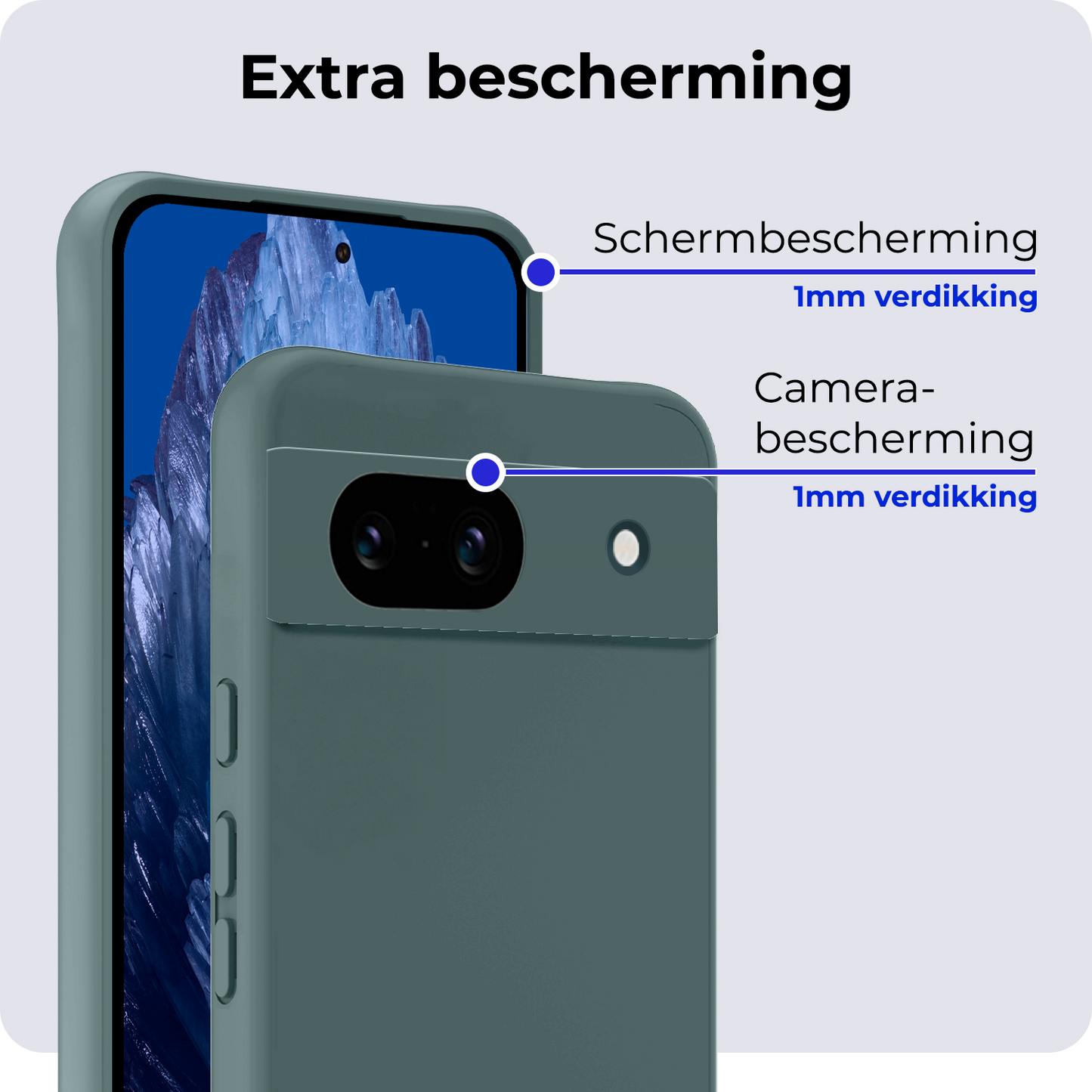 Google Pixel 8a Hoesje Siliconen - Donkergroen