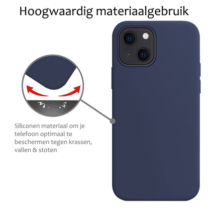 iPhone 15 Plus Hoesje Siliconen Backcover Lichtgewicht - Donkerblauw
