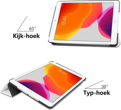 iPad 10.2 2019 Trifold Bookcase Hoes - Wit