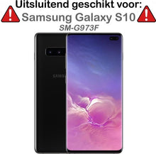 Samsung S10 Hoesje Bookcase Cover met Kaarthouder - Zwart