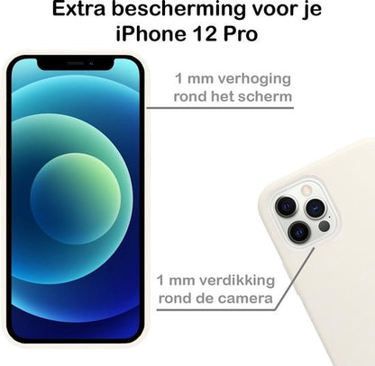 iPhone 12 Pro Max Hoesje Siliconen Backcover Lichtgewicht - Wit
