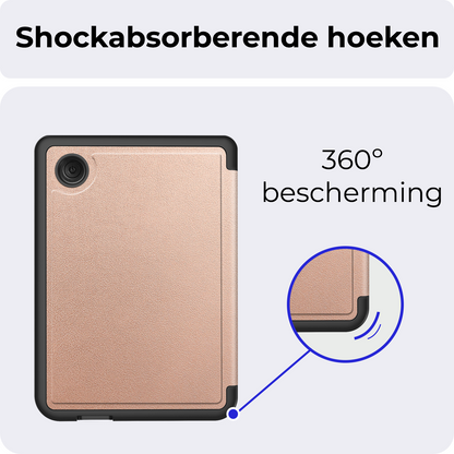Kobo Clara Colour Trifold Bookcase Hoes - Rosé Goud