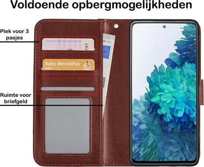 Samsung S20 FE Hoesje Bookcase Cover met Kaarthouder - Bruin