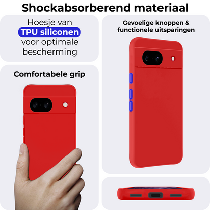 Google Pixel 8a Hoesje Siliconen - Rood