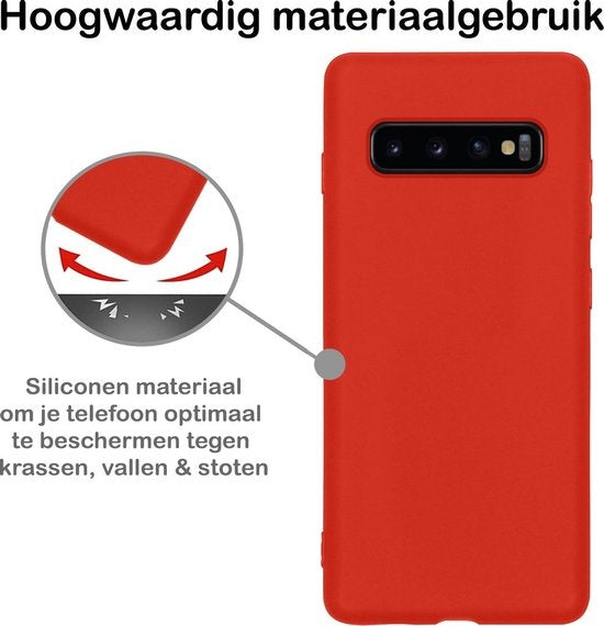 Samsung S10 Hoesje Siliconen - Rood