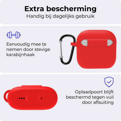 AirPods 4 Hoesje Siliconen Krasbestendig - Rood
