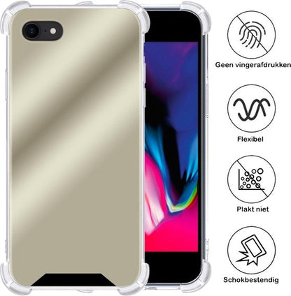 iPhone 8 Hoesje Shockproof Backcover Siliconen - Goud