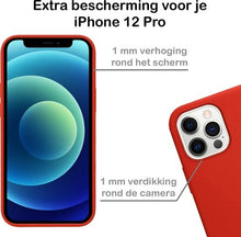 iPhone 12 Pro Max Hoesje Siliconen Backcover Lichtgewicht - Rood