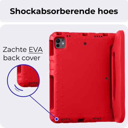 iPad Pro 2024 (11 inch) Kinderhoes Shockabsorberend Foam - Rood