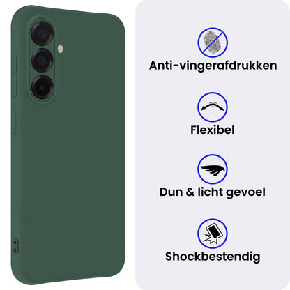 Samsung A36 Hoesje Siliconen Backcover Lichtgewicht - Donkergroen