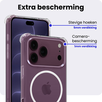 iPhone 18 Pro Hoesje Geschikt voor Magsafe Backcover Shockproof - Transparant