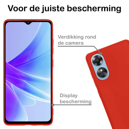 OPPO A17 Hoesje Siliconen Backcover Lichtgewicht - Rood
