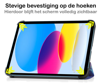 iPad 2022 / 2025 (A16 ) Trifold Bookcase Hoes - Galaxy