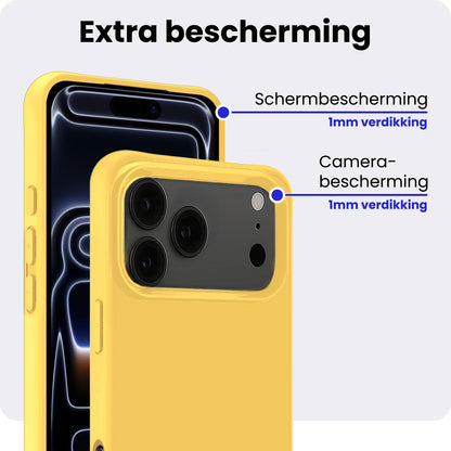 iPhone 17 Pro Hoesje Siliconen Backcover Lichtgewicht - Geel
