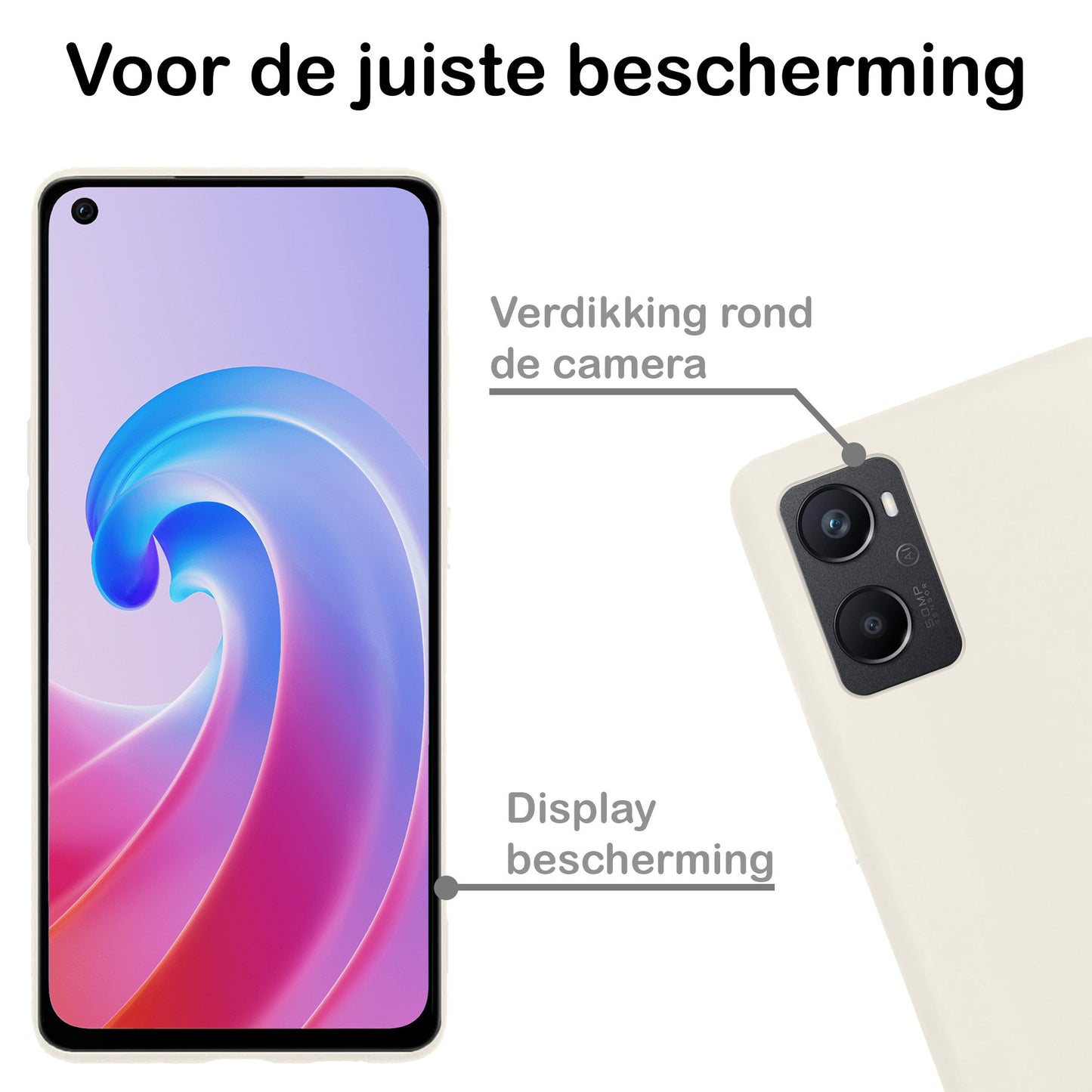 OPPO A76 Hoesje Siliconen - Wit