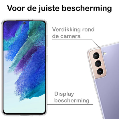 Samsung S21 FE Hoesje Siliconen Backcover Lichtgewicht - Transparant
